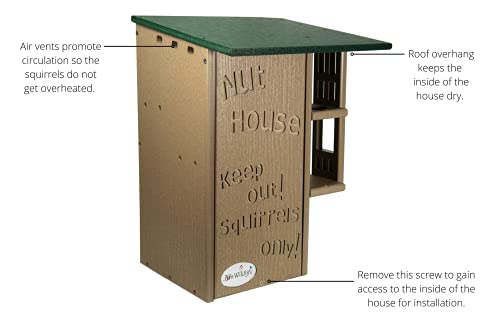 Jcs Wildlife Green & Tan Ultimate Squirrel House Nesting Box - A Perfect Playground And House For Your Squirrels - Squirrel Nesting Box - Made In The Usa #TOP1