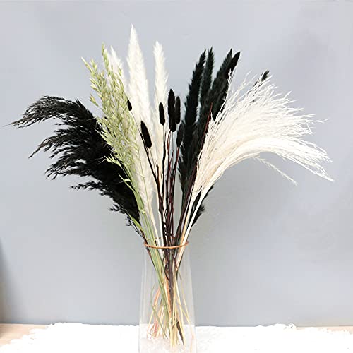 Black Dried Pampas Grass White Pampas Grass Plants Décor Boho Artificial Pampas Grass Branches For Wedding Flower Arrangements Home Décor #TOP2