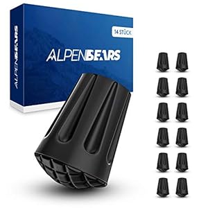 Wanderstöcke Aufsätze [14 Stück] Profi Wanderstock Aufsatz Set für alle gängigen Wanderstöcke & Nordic-Walking Stöcke…