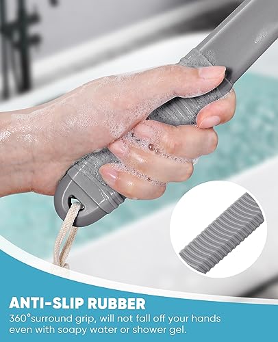 Back Scrubber for Shower with 17" Long Handle, Non-Slip Grip - Image 3