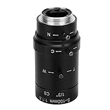 Zoom Camera Lens, 1.3MP Zoom CCTV Lens CS Mount Manual Aperture 5‑100mm Aluminum Alloy Low Distortion High Compatibility HD Lens for Security Camera Default