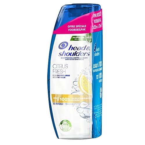 Head & Shoulders Shampooing Antipelliculaire Citrus Fresh, Jusqu’à 100% Des Pellicules Éliminées, Cliniquement Prouvé, Testé Sous Contrôle Dermatologique, 2x285 ml