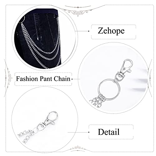 Zehope Layered Pant Chains Goth Chains Trousers Wallet Chain Jewelry For Men And Women(Silver) #TOP3