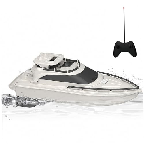 Barco de control remoto para piscina | Barcos de control remoto, barco RC impermeable de 4 vías de 2, 4 GHz, acorazado RC para evitar obstáculos con doble hélice, de yate de simulación con pilas
