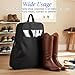 2 Pcs Boot Bags for Travel and Storage, Portable Tall Shoe Organizer with Handle and Clear Window, Durable Canvas Boot Shaping Protector for Cowboy, Riding, Leather, Snow & Fashion Boots (Black)