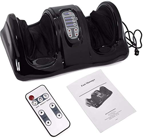 Xtremepowerus Foot Massager Machine Massage Feet Chronic Nerve Pain Therapy Spa Deep Kneading Rolling Massage For Leg Calf Ankle Electric Shiatsu Foot Massager W/Remote, Black #TOP7