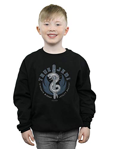 Absolute Cult Star Wars The Rise Of Skywalker True Jedi Blue Boys Sweatshirt Black 9-11 Years