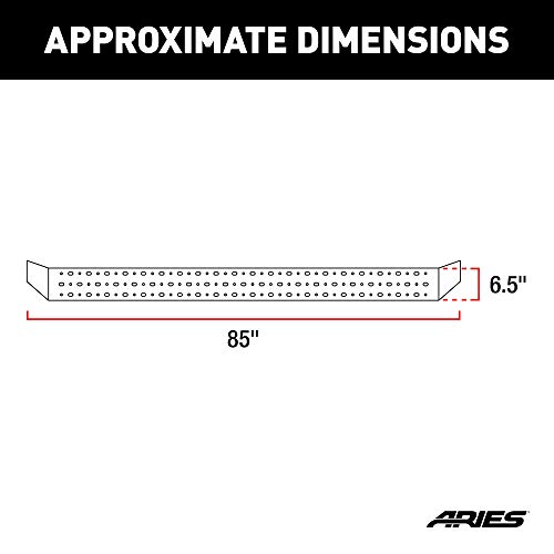 ARIES C2885 RidgeStep 6-1/2" x 85" Black Steel Running Boards (No Brackets) by ARIES - Image 2