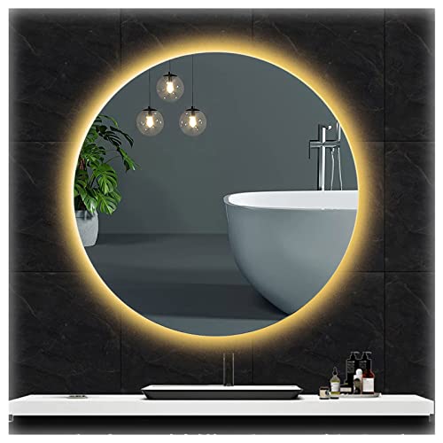 Miroir maquillage LED incassable en verre trempé avec lumière chaude