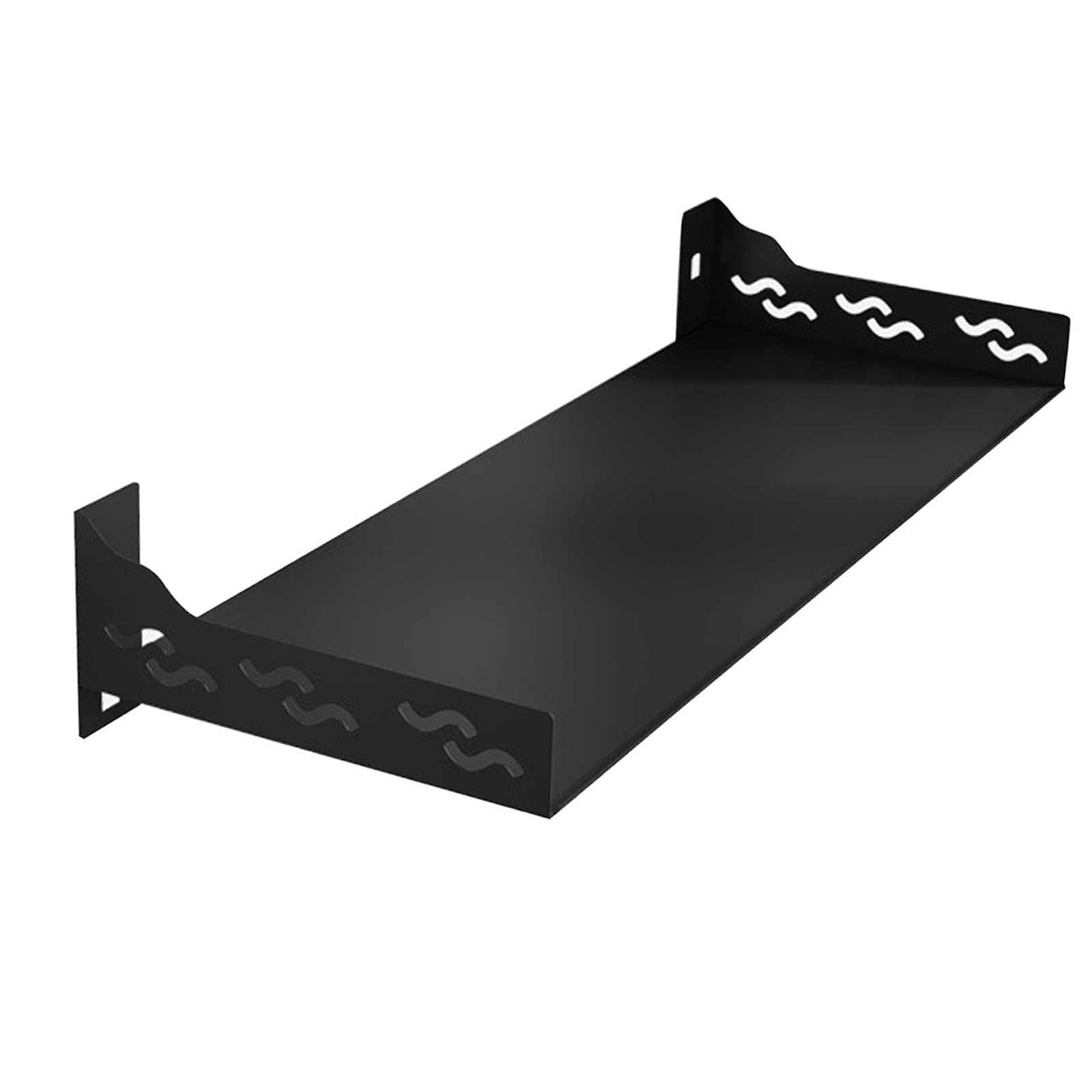 Support micro-ondes mural noir 50cm en alliage d'aluminium robuste