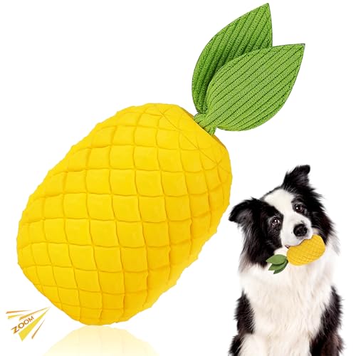 FuntasticFinds Ananas Hundespielzeug für Aggressive Kauer, Unzerstörbares Kau-Spielzeug mit Quietscher für Große Hunde – Langlebiges Gummispielzeug für Welpen-Zahnung & Interaktives Spiel