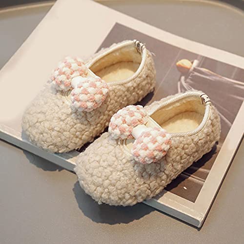 Winter Children Boots Boys And Girls Cotton Shoes Flat Bottoms Non Slip Colorblock Bow Plush Warm Light And Kid Winter4