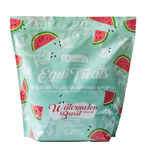 SMARTPAK Uckele Equi Treats Bite Sized Pellets | Horse Treats with No Sugar Added & High Fiber Treats for Horses | Suitable Reward for Training | Watermelon-Basil Flavor, 4 lb
