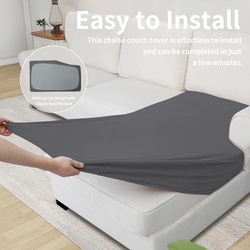 Image of Easy-Going Stretch 1 Piece Chaise Lounge Cushion Slipcover