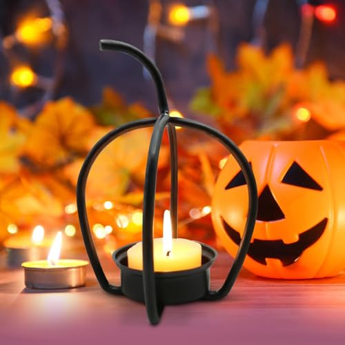 Porte-bougies Halloween et décor de centre de table automnal pour fêtes - 8