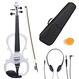 Cecilio 4/4 CEVN-1W Solid Wood Electric/Silent Violin with Ebony Fittings in Style 1 - Full Size -...