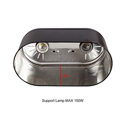 WACOOL Reptile Fixture Deep Dome Dual Lamp Fixture, Optical Reflector Lampshade for Tropical Desert Reptile Heat Lamp… - Image 4