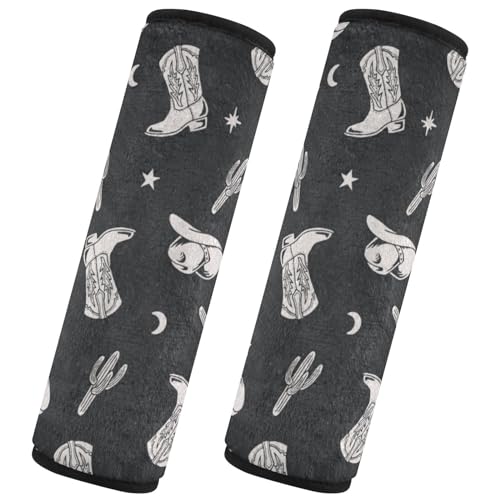 Seat Belt Covers 2 Pack Western Cactus Car Seat Strap Covers Super Soft Cowboy Boho Car Seat Neck Cover for Boys Girls Adults Babies S