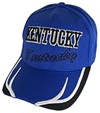 Kentucky Block and Script Lettering Baseball Cap with Embroidered Bill (Royal/Black)