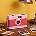 Dpofirs 35mm Film Camera, Vintage Style Reusable Camera with Built in Flash, for Travel Photography and Special Events (Pink)