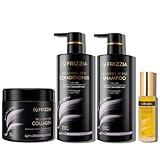 Frizzia Ultimate Hair Care Kit: Repairing Mask, Nourishing Oil, Revitalizing Shampoo & Conditioner for Silky, Frizz-Free Hair