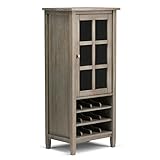 SIMPLIHOME Warm Shaker 12-Bottle SOLID WOOD 23 inch Wide Transitional High Storage Wine Rack in Distressed Grey for the Living Room, Dining Room and Kitchen
