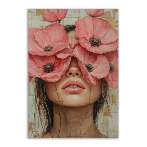 Peinture décorative adolescente aux fleurs roses affiches murales modernes 40x60cm