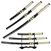 3pc Japanese Samurai Sword Set, Blunt-Edged Carbon Steel Blades for Martial Arts Training, Decoration or Gift