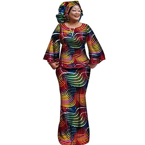 BAZINRICHE Women African Dresses Clothing Ankara Dress Womens Skirts Set