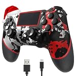 SZYUYU Wireless Controller for Ps4 Romote Compatible with Ps4/Slim/Pro/Windows PC, Controller for Ps4 with 3.5mm Audio Jack, Touch Pad,Six Axis Motion Control, Charging Cable (Flame White)