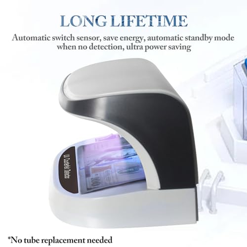 BlissKiss Counterfeit Money Detector – Portable and Energy-Efficient Money Counter Machine, Counterfeit Bill Detector, and Bill Checker Machine with LED UV Light for Money, Credit Cards and IDs