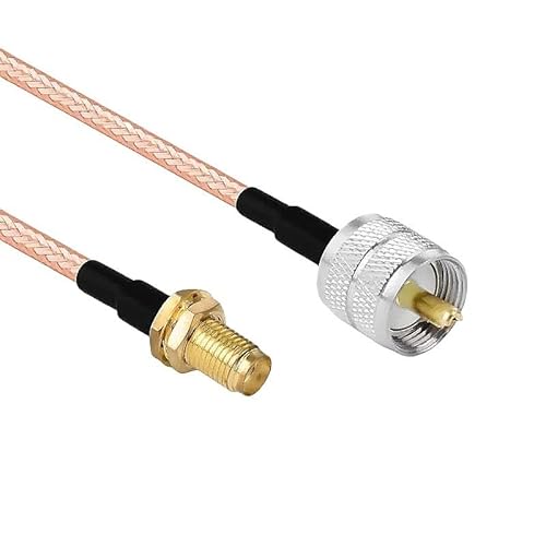 RG400 �����P�[�u�� SO239 PL259 UHF �I�X - SMA �I�X���X�A�_�v�^�ᑹ�� 50 �I�[�� R*/F �����P�[�u��(UHFM-SMAF-RG400,0.1m)