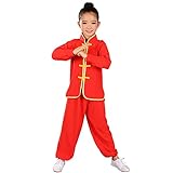 YEMYIQZ Kids Kung Fu Clothing Traditional Tai Chi Uniforms for Boys Girls Chinese Martial Art Wing Chun Long...