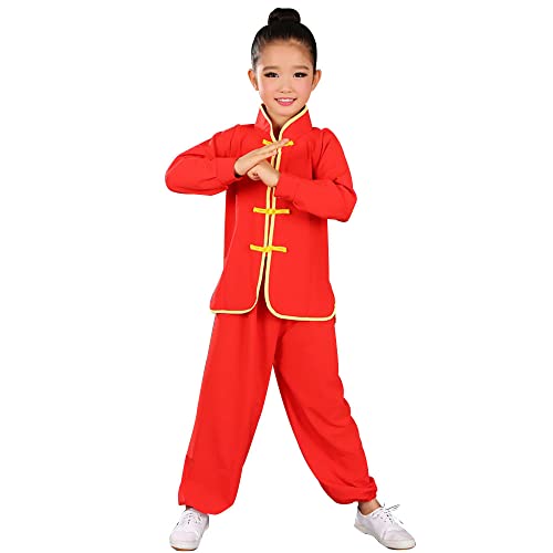 Kids Kung Fu Clothing Traditional Tai Chi Uniforms for Boys Girls Chinese Martial Art Wing Chun Long Sleeve Tang Suit