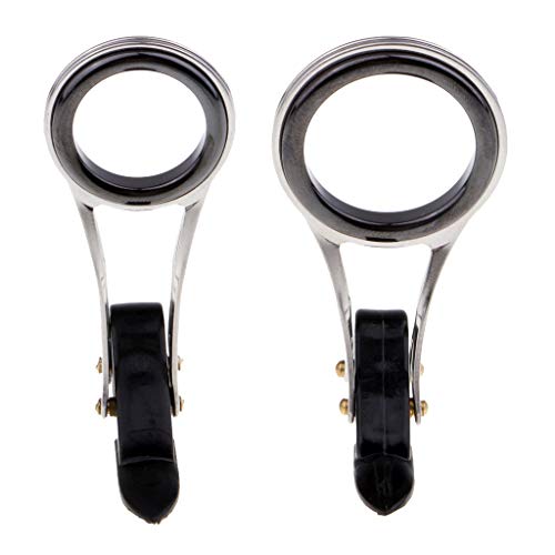 B Blesiya 2pcs Guía Anillo de Cañas Cerámica Ojos Plegable Reparación Atención Gran Pescado Diversión Pesca
