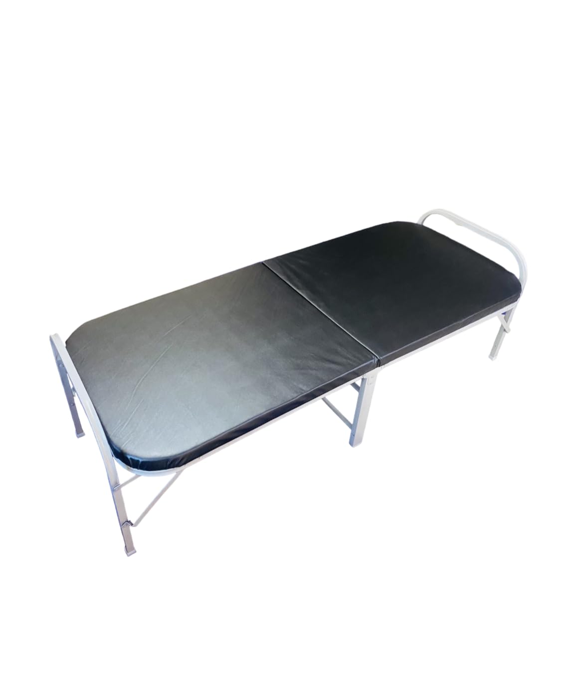 cauvery® Metal Folding Bed Single Size with Double Layer Mattress for Sleeping,Guest Bed Easily Storable(3 x 6 ft,BLACK1)