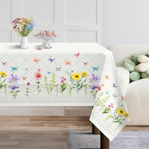Arquiel Vintage Butterfly Waterproof Tablecloth Cover