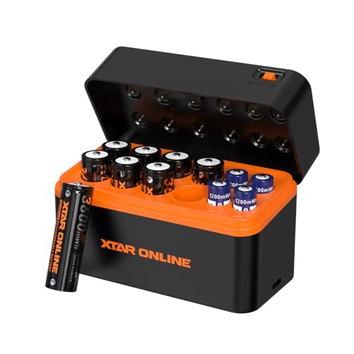 XTAR aa Rechargeable Batteries with Charger LC12 Double a Batteries 1.5V 3600mWh AA 1200mWh AAA Kit (Charger+8AA+4AAA)