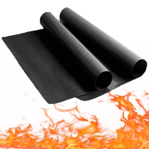Tapis de Cuisson Réutilisable pour Barbecue/Four/Plancha, 2 Pièces (30x40cm), Antiadhésif, Résistant à 260°C, Sans BPA/PFOS – Pour Gril, Cuisson au Gaz, Charbon et Four