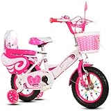 Tyoksi 幼児用自転車（2～13歳の女の子と男の子向け、補助輪、ハンドブレーキ付き） (16インチ,ピンクフラッシュホイール) [並行輸入品]