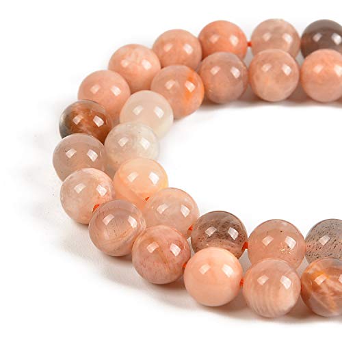 Nancybeads 60pcs 6mm Natural Mixedcolor Sunstone Gemstone Round Spacer Loose Stone Beads for Jewelry Making 15.5" 1 Strand (Mixedcolor Sunstone, 6mm 60Beads)