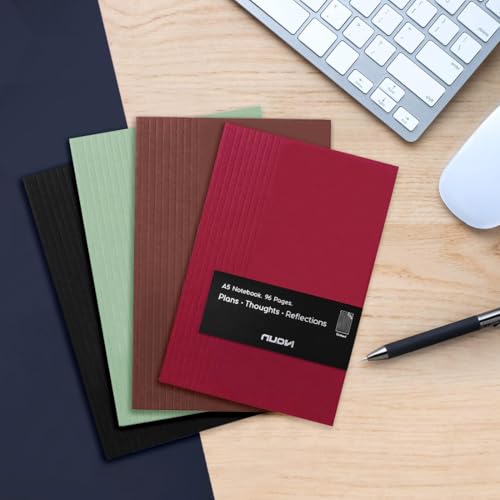 Image of Record Note Book | A5 - Dotted Journal | 96 Pages - 100GSM Pages with Soft Cover | Ideal for Office, College, School, Journaling, Meeting & More (Set of 4)