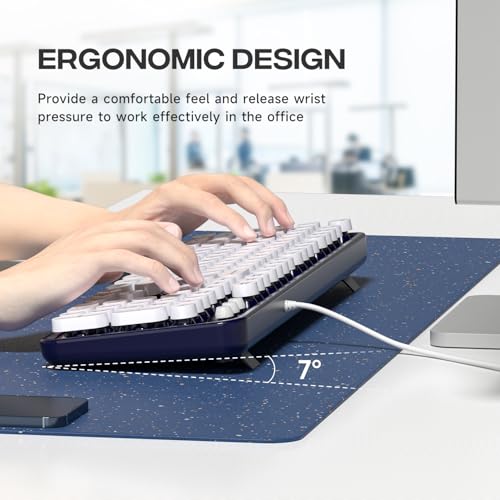 Image of Dilter Wired Keyboard, 104 Keys Full-Sized Typewriter Keyboards, USB Plug and Play Office Keyboard with Number Pad, Caps Indicators, Foldable Stands for Windows, PC, Laptop, Desktop (Black)