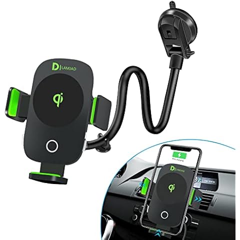 LAMJAD Dual Mode Magnetic Wireless Car Charger Mount Fast Charging Compatible with MagSafe Car Charger Auto-Clamping Car Phone Mount for Galaxy S21 S20 5G iPhone13 12 11/XS Series and Magnetic Cases Cover