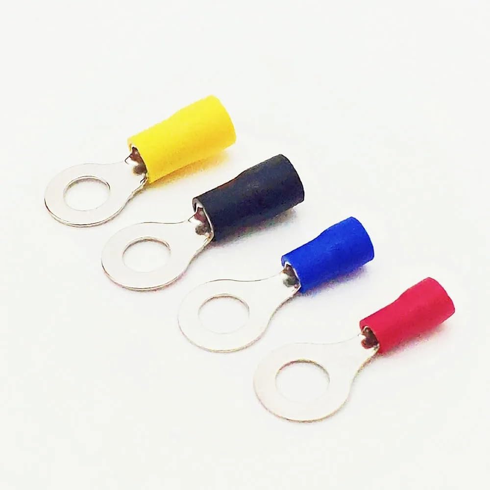 100pcs Wire Connector Ring Insulated Terminal Insulation Terminal RV5.5-4 RV5.5-6 RV5.5-8 Wire Cable Connector Wire Terminal (RV5.5-6)