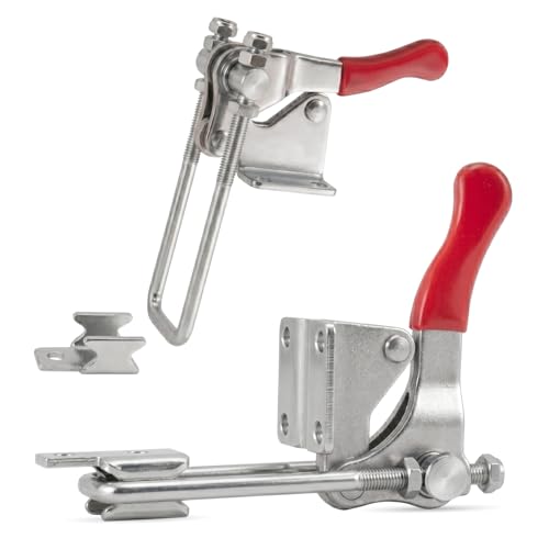 Baja Racing Supply Heavy-Duty Adjustable Latch Clamp – 2000 lbs Capacity | Zinc-Plated Steel Toggle Clamp with Red Handle Grip | U-Bolt Mount – Ideal for Off-Road, Tire Carriers & Tool Boxes