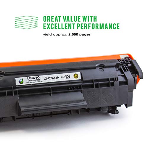 Linkyo Compatible Toner Cartridge Replacement For Hp 12A Q2612A (Black) #TOP2