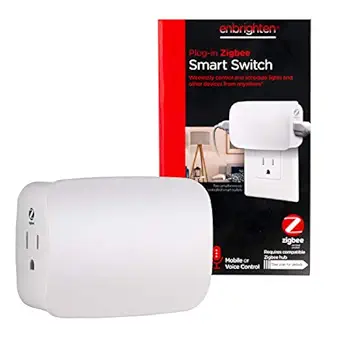 Enbrighten Zigbee Switch, Dual Outlet Control Plug-In, Pairs Directly with Echo 4th Gen/Echo Show 10 (All)/Echo Studio/Echo Plus (All)/Eero Pro 6, White, 43094