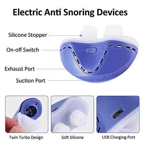 Anti Snoring Devices,Mini CPAP Silicone Anti Snoring Electronic Device,Snore Stopper for Sleeping Aid,Snoring Solution Devices for Men/Women Comfortable Sleep,White