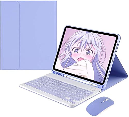 Ipad Mini 4 Funda Funda para iPad Mini 5 y Mini 4 con teclado con ratón desmontable inalámbrico Bluetooth teclado Portalápices Slim Funda de...